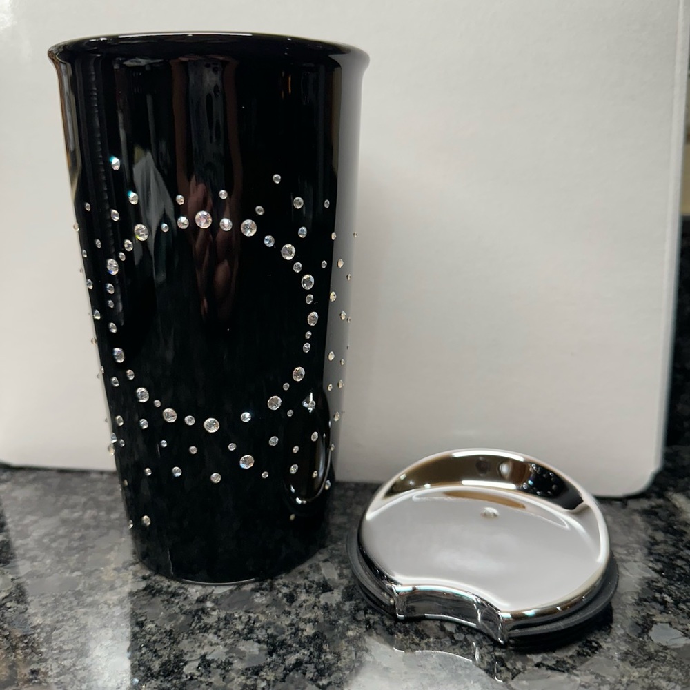 12oz Starbucks Ceramic Rhinestone Metallic Coffee Mug Tumbler Cup